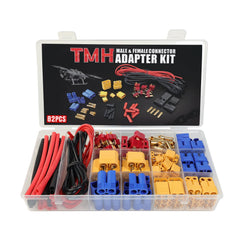TMH 82 Pcs RC connector kit overview with diverse adapters for versatile builds.