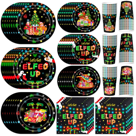 tmlfep Lets Get Elfed Up 9in dinner plates for sturdy holiday dining.