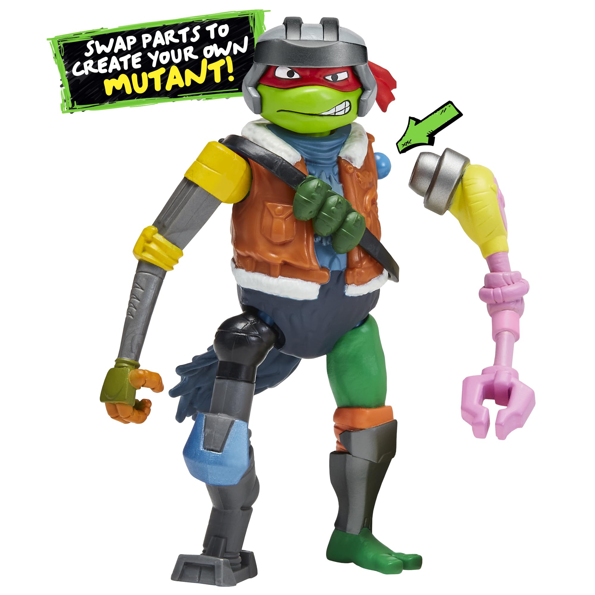 TMNT Armored Michelangelo figure offering rugged sculpting for action poses