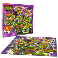 TMNT floor puzzle featuring Leonardo artwork for collaborative building.