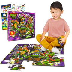 TMNT floor puzzle featuring Raphael artwork for family play.