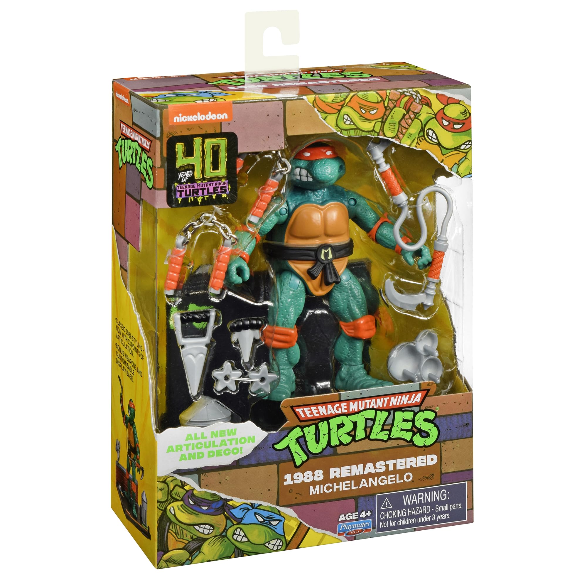 TMNT Michelangelo dynamic action pose captures energetic play moments.