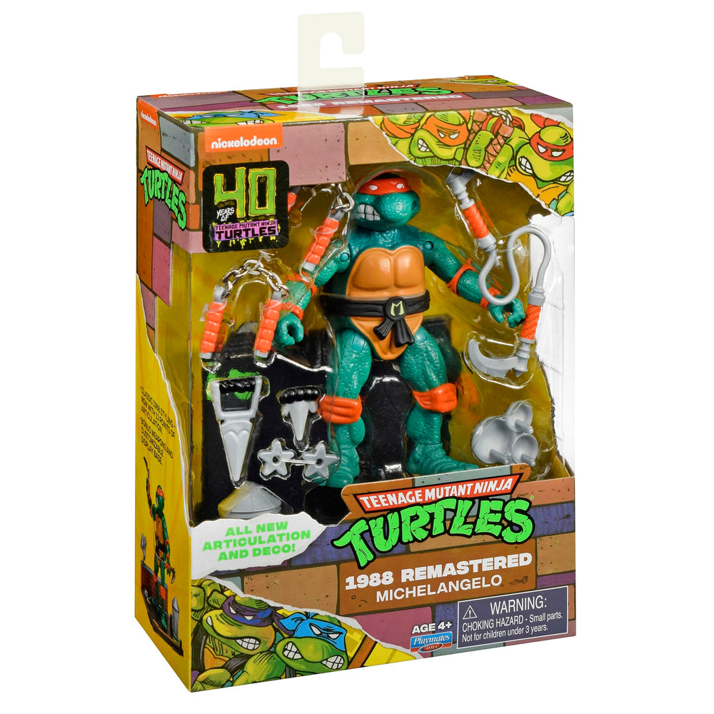TMNT Michelangelo dynamic action pose captures energetic play moments.