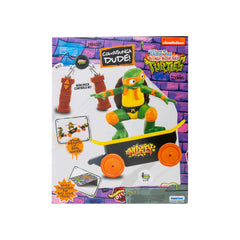 TMNT Mikey RC car charging image conveys battery powered fun