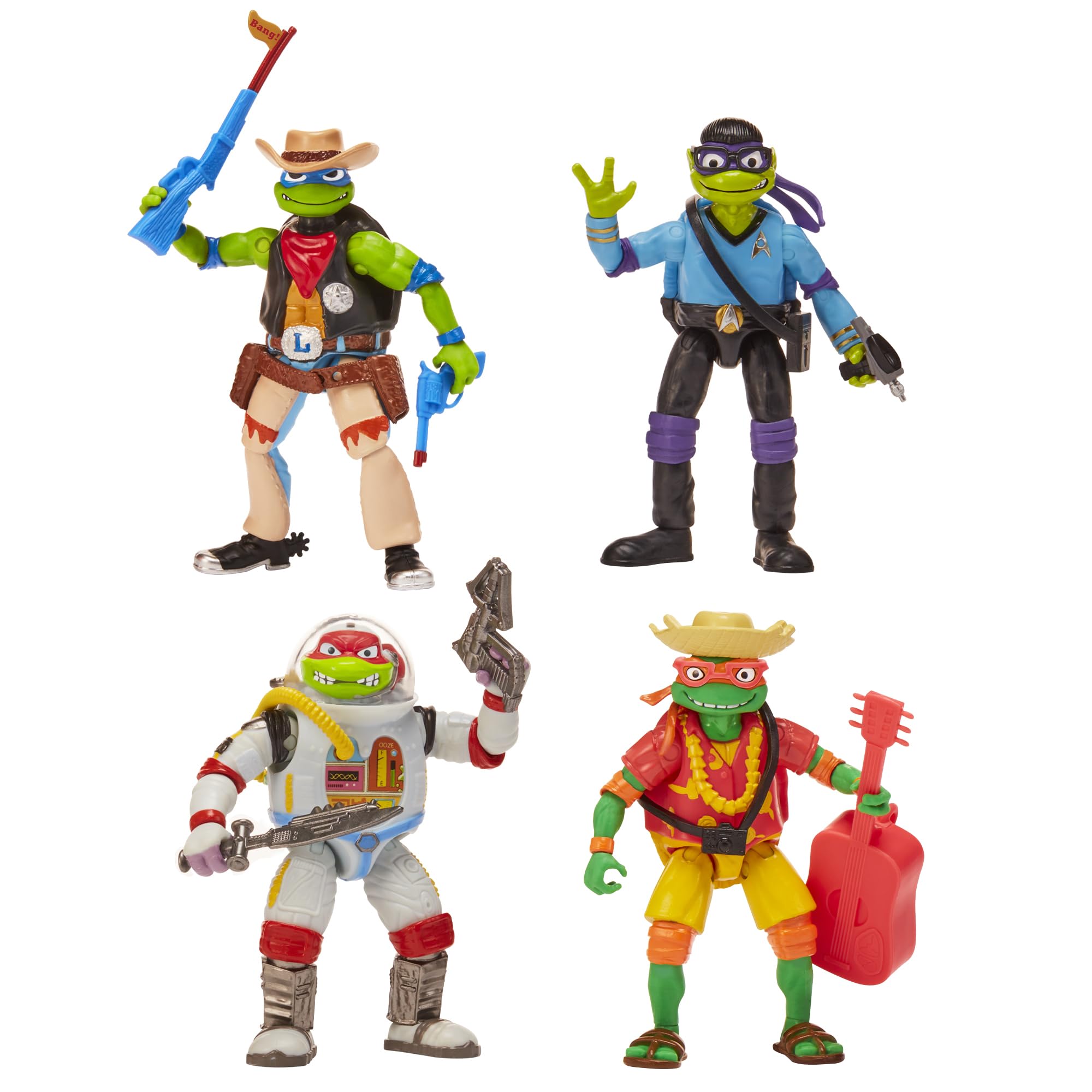 TMNT Movie Turtles in Disguise Party four-piece set, portable display for quick setup.