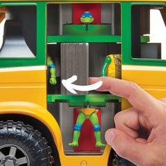 TMNT Mutant Mayhem 4-inch figures grip the van's handrails