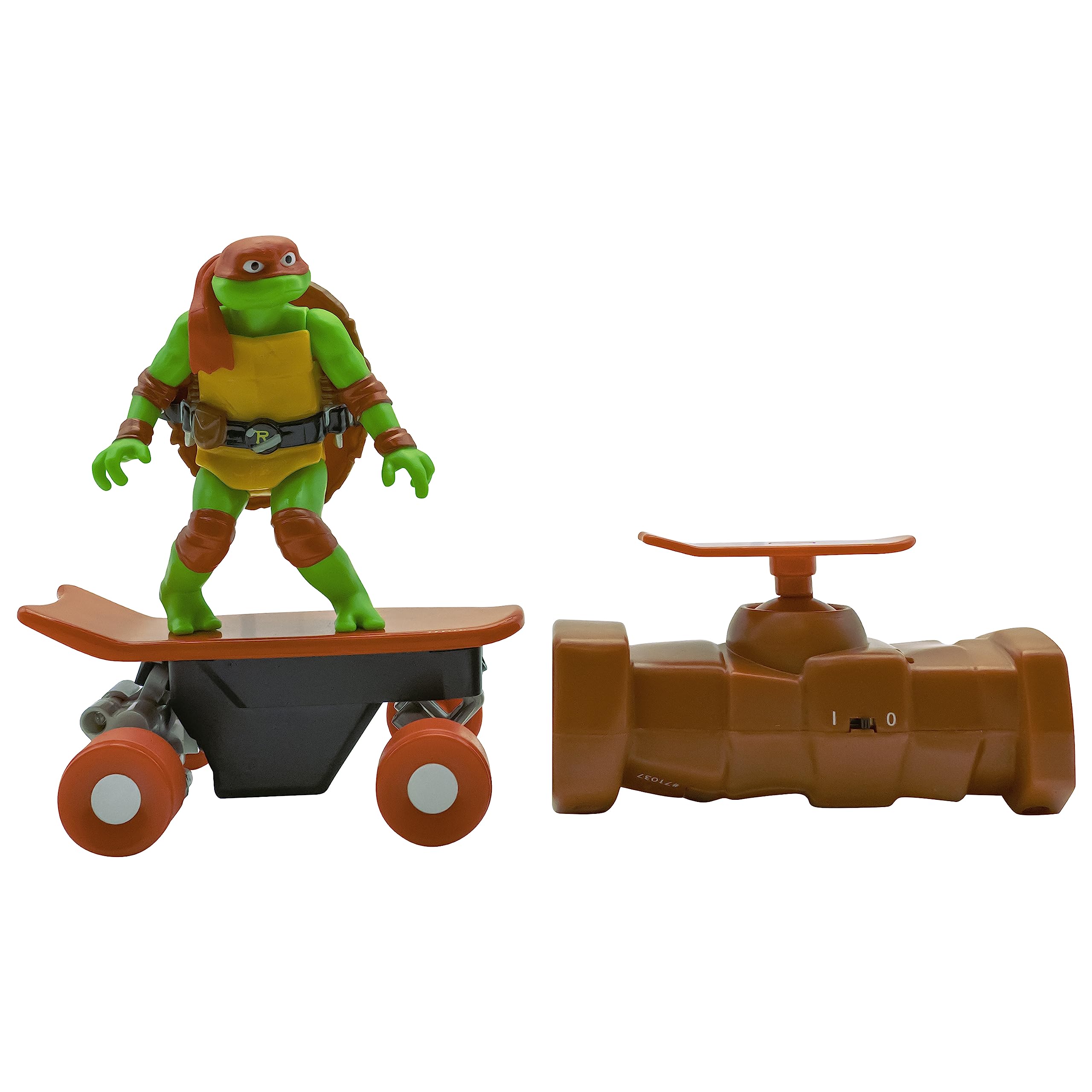 TMNT Raphael half-pipe RC skate vehicle in action for dynamic play.