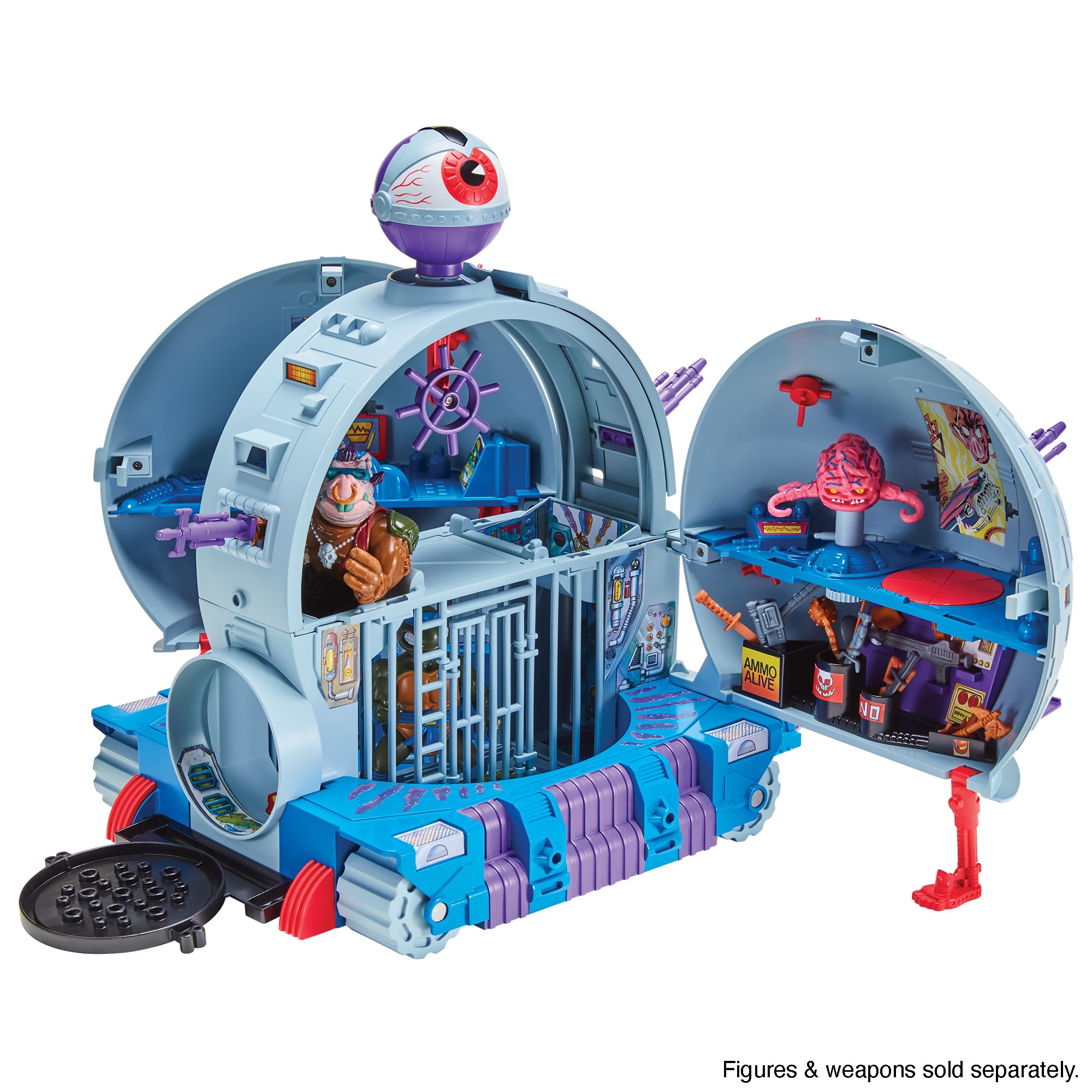 TMNT shell trap door opens to capture foes during play