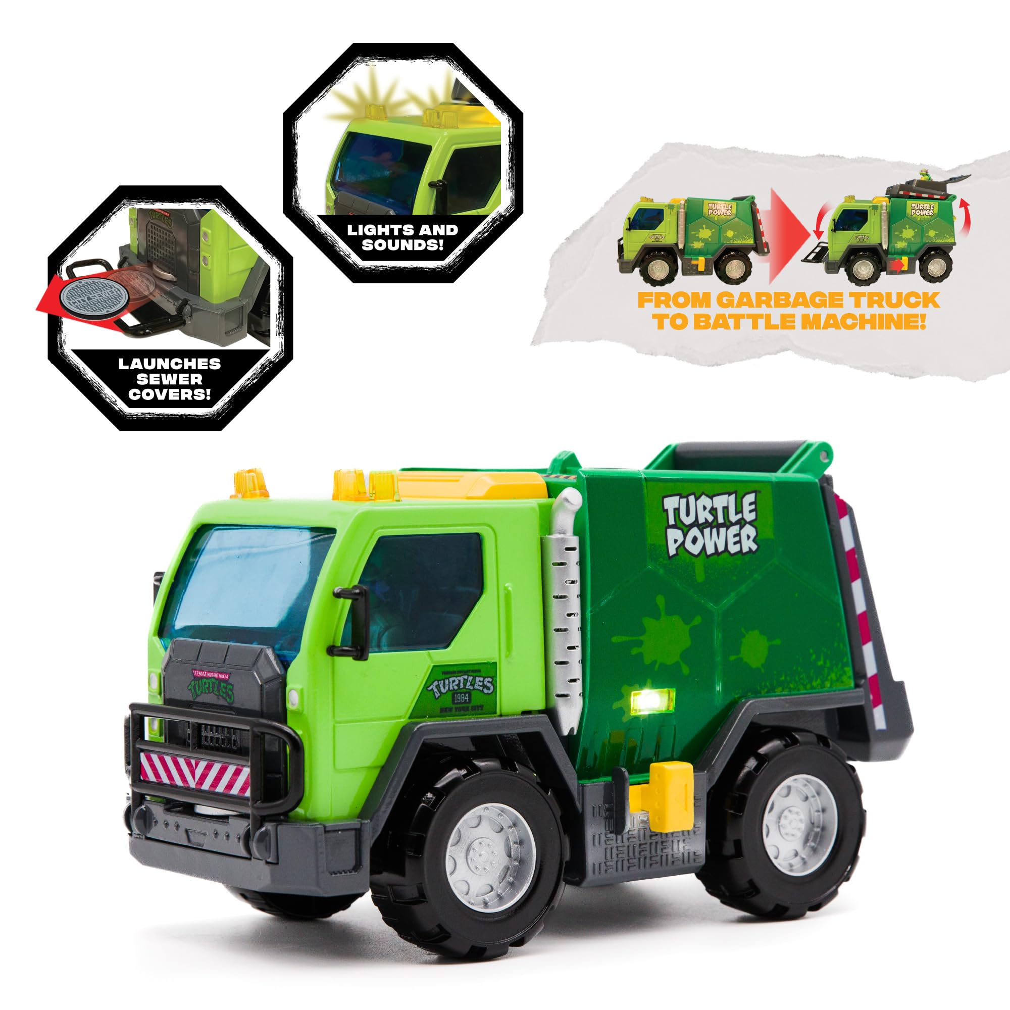 TMNT Thrash N' Battle front grill pull activates launcher for quick action