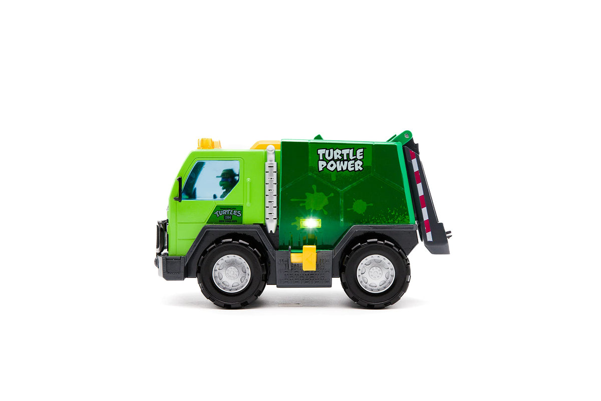 TMNT Thrash N' Battle garbage truck front view for immersive play with lights