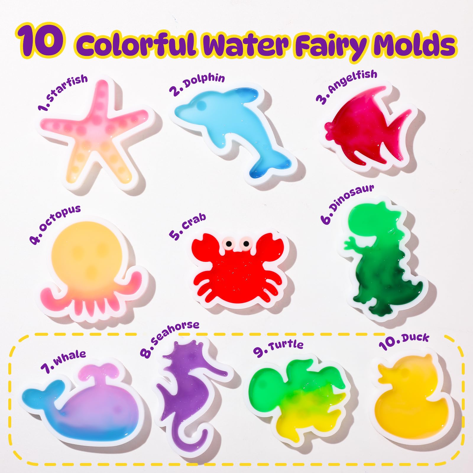 TMOL glitter and solid gels add sparkle to squishy water pets.