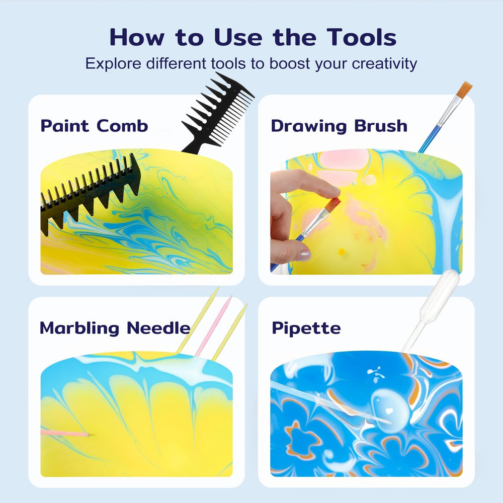 TMOL tools set with brushes, styluses and scraper for texture variety.