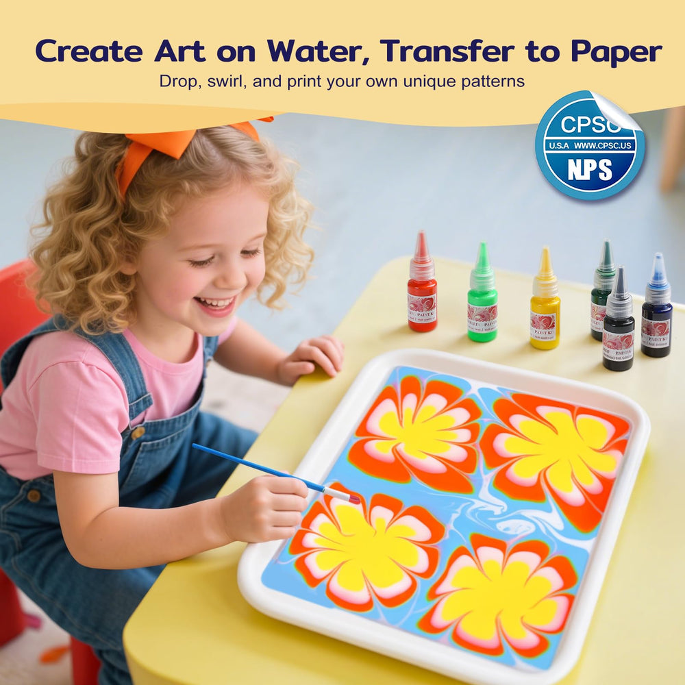 TMOL large marbling tray for easy setup and mess control.