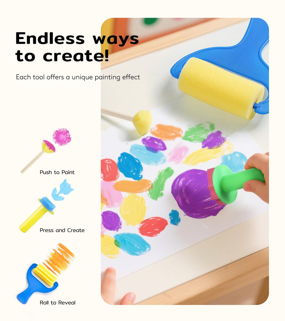 TMOL stamp sponges for playful prints on crafts.