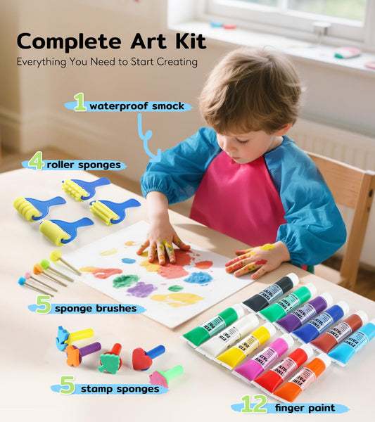 TMOL finger paint used during bath time with easy rinse-off.
