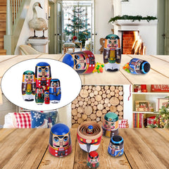 Tngan Christmas nesting dolls nutcracker Santa snowman, festive nested figures