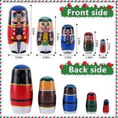 Tngan Christmas nesting dolls open stack, reveal nesting layers