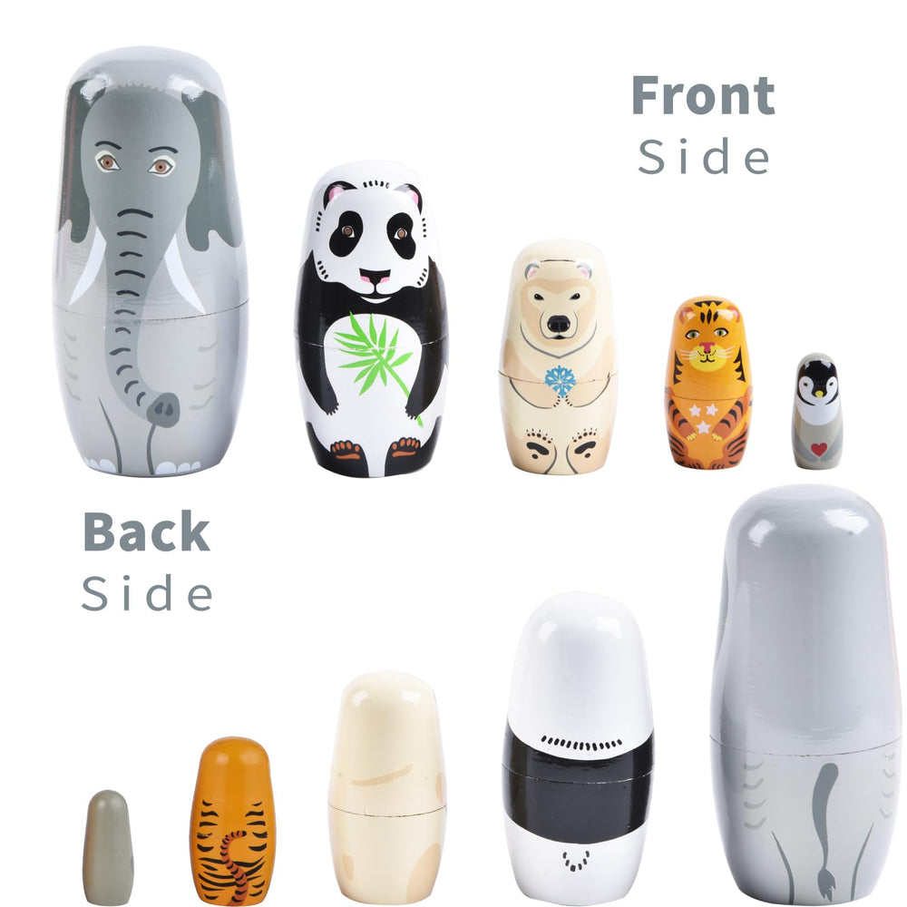 Tngan Nesting Dolls Bear 6inch with smooth wooden finish