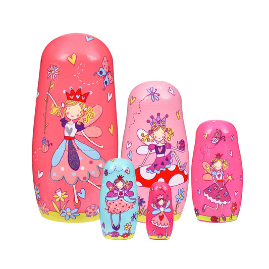 Tngan nesting dolls with dog inside promote imaginative play and fine motor development.