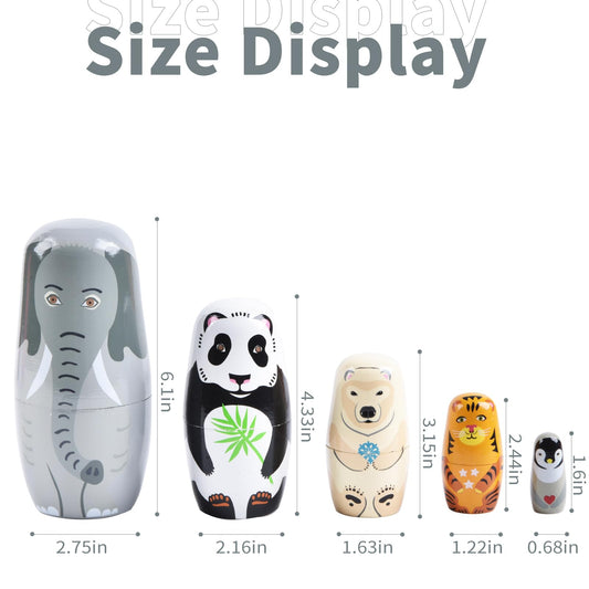 Tngan Nesting Dolls Panda 6inch promotes exploratory stacking