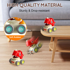 TnLoji dinosaur toy wheels provide non-slip grip for stable racing.