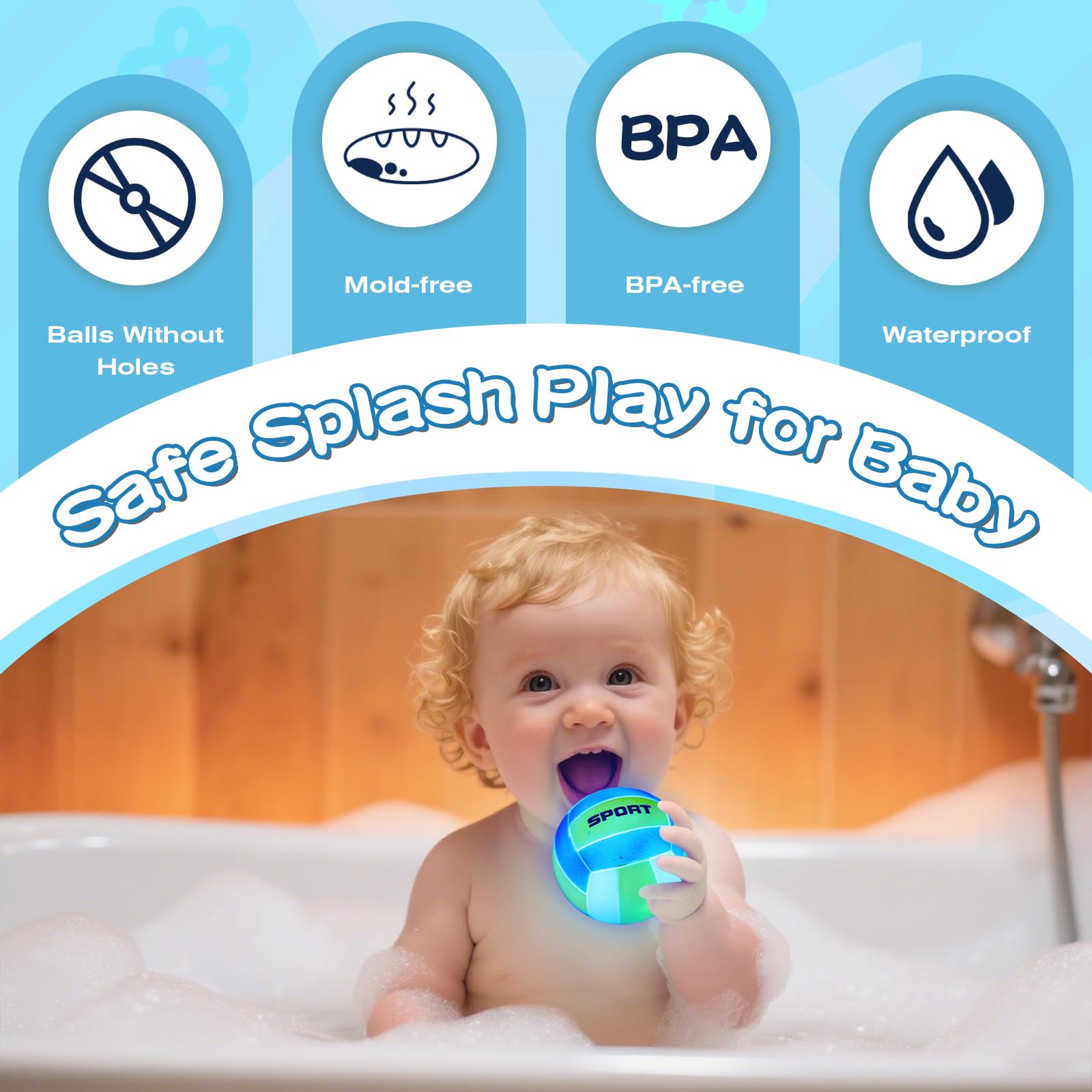 TNOIE baby-safe rounded-edge bath toy for gentle bath play.