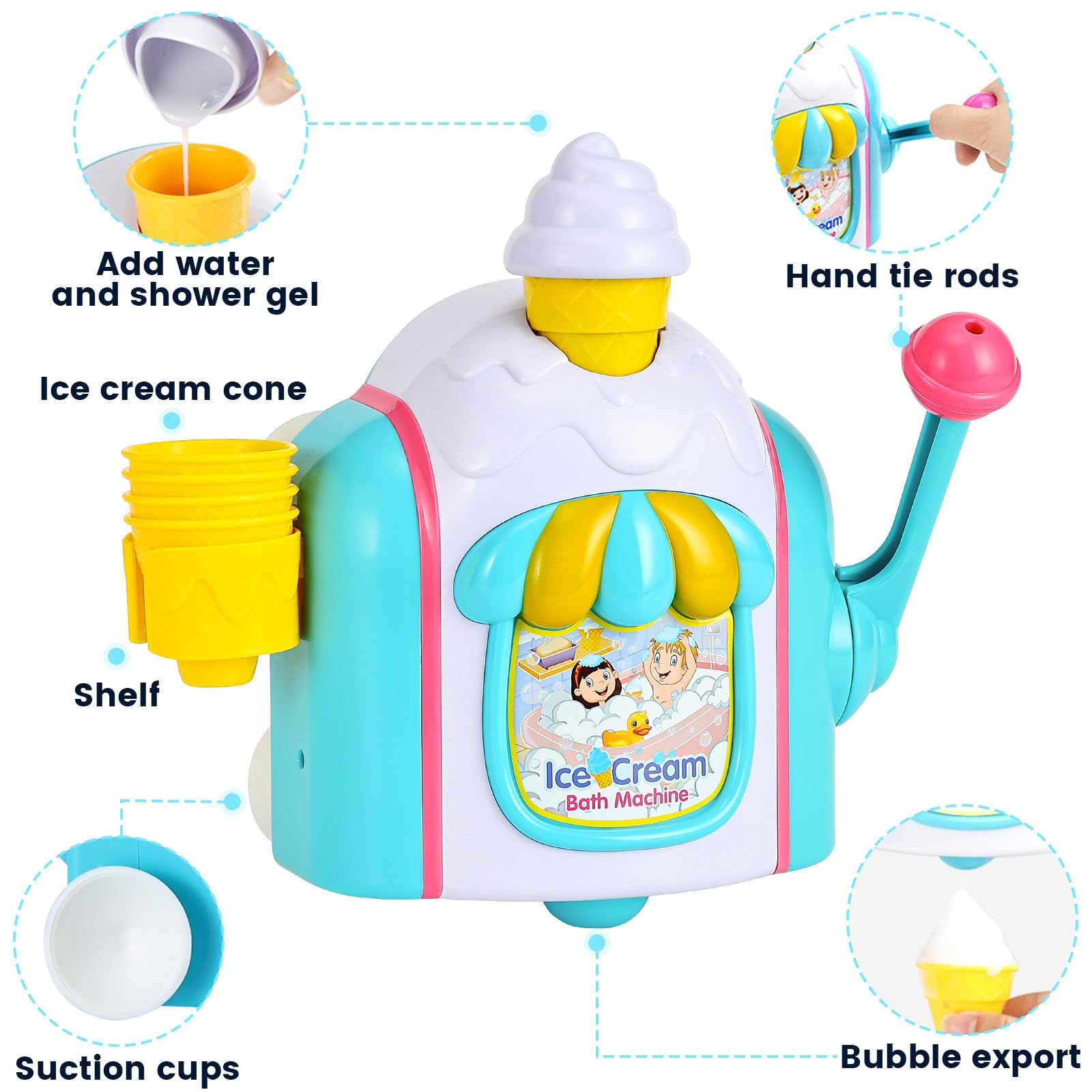 TNOIE BPA-free ABS plastic ensures safe, durable bath toy play.
