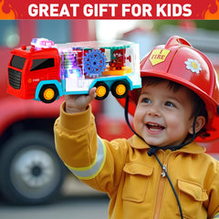 TNOIE Fire Trucks transparent chassis reveals gears in action