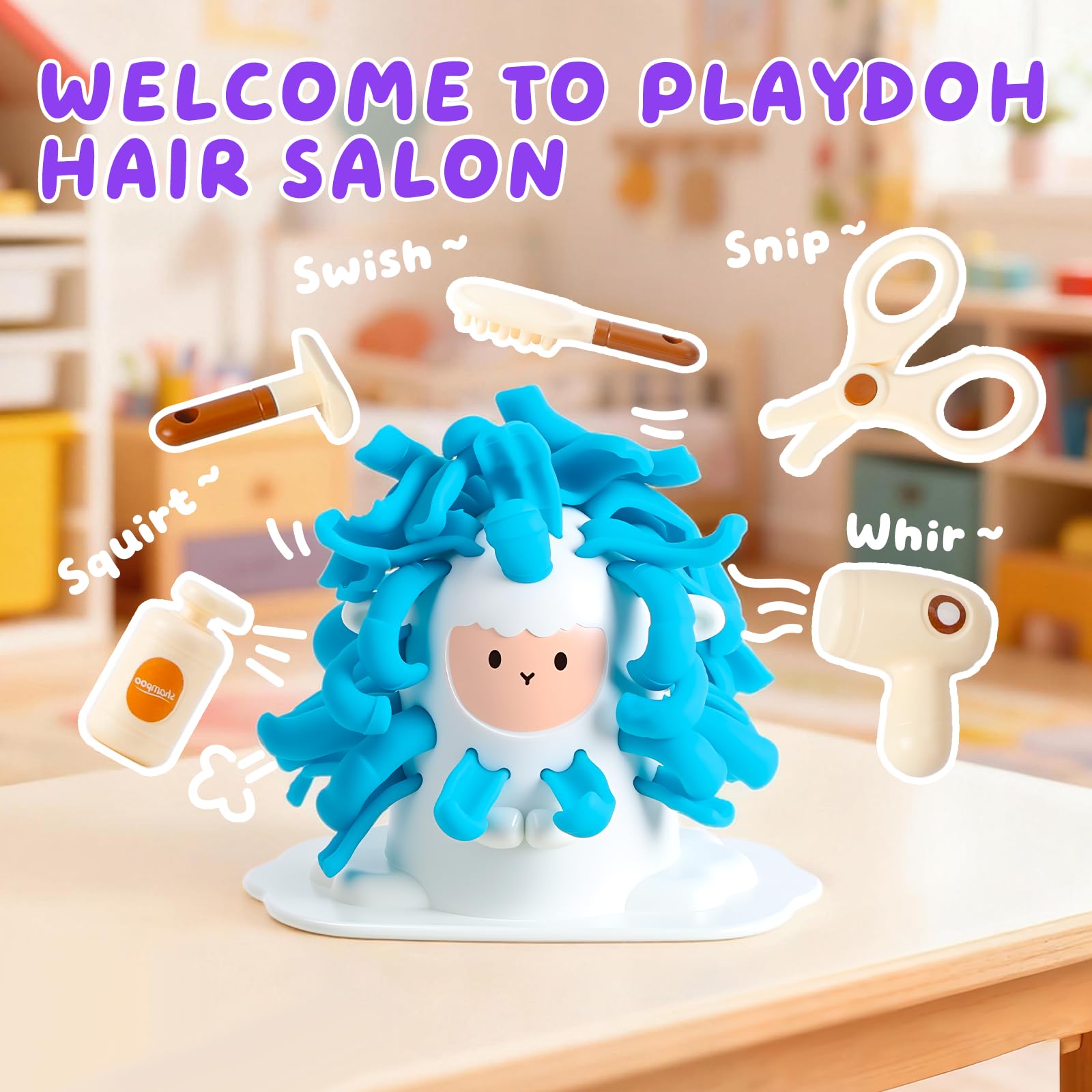 TNOIE haircut tools six-piece; safe scissors and tools for kid-friendly salons.