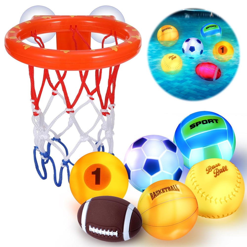 TNOIE light-up bath toy balls glow during bath time for toddlers.