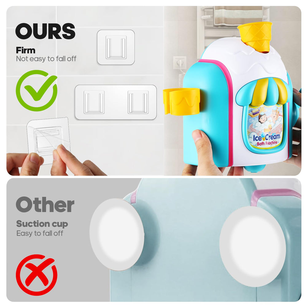 TNOIE upgraded suction cups keep the toy steady on smooth tub surfaces