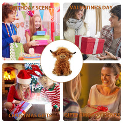 Toaje Highland Cow plush toy is a thoughtful gift for birthdays and holidays.