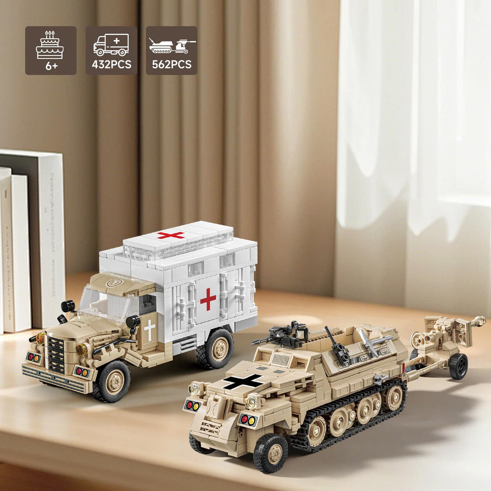 Tobocoy armored halftrack detailed exterior and rolling treads for display.