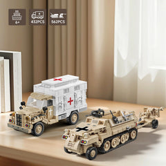 Tobocoy armored halftrack detailed exterior and rolling treads for display.