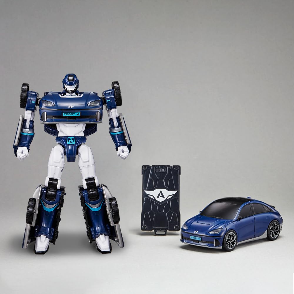 Display stand holding the 9-inch TOBOT A figure on a shelf