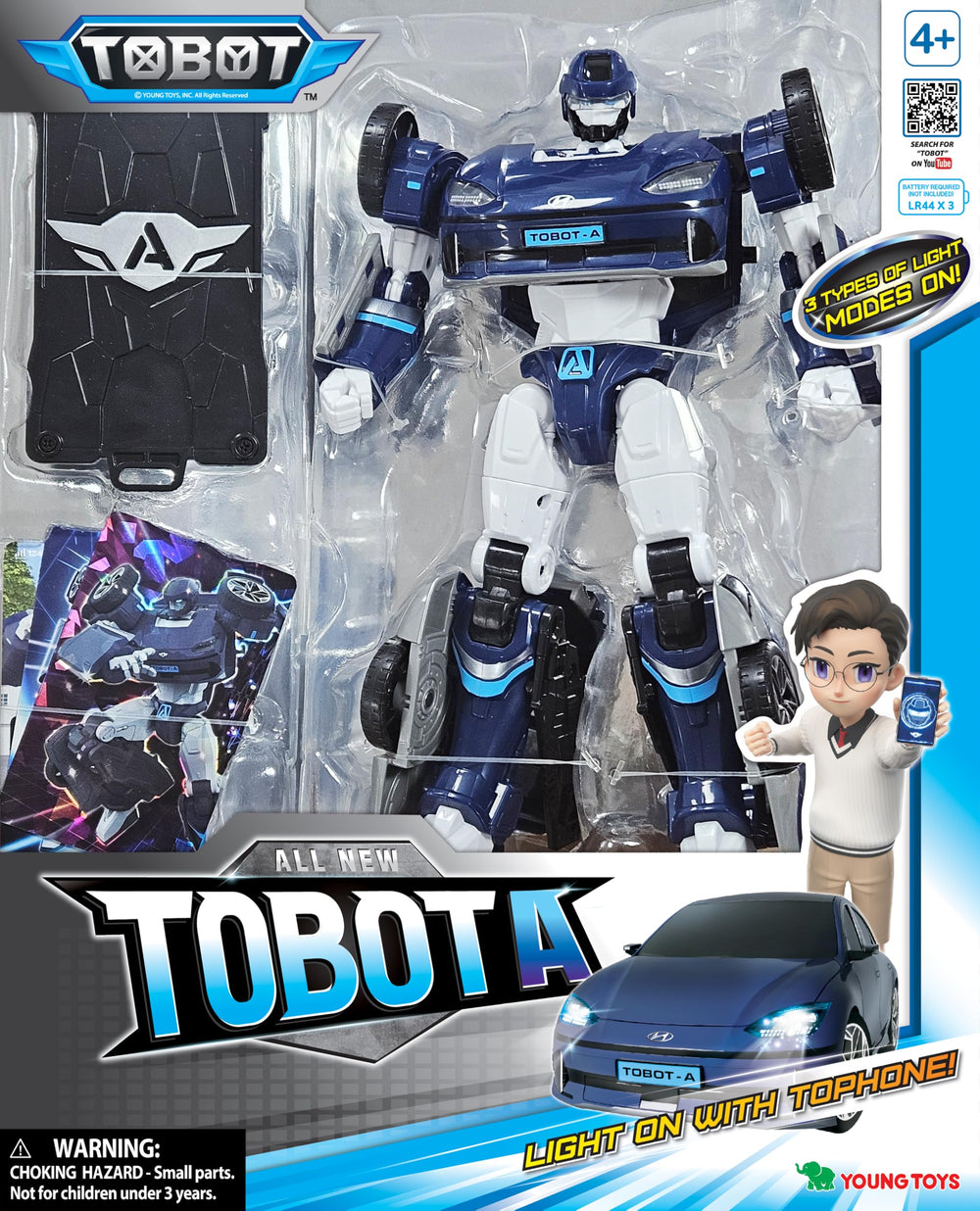TOBOT A illuminated with three light modes for scenes