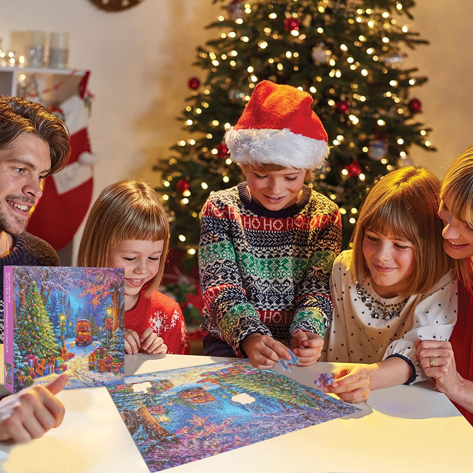 TOCHILD Christmas scenery puzzle offers a cozy activity for family time