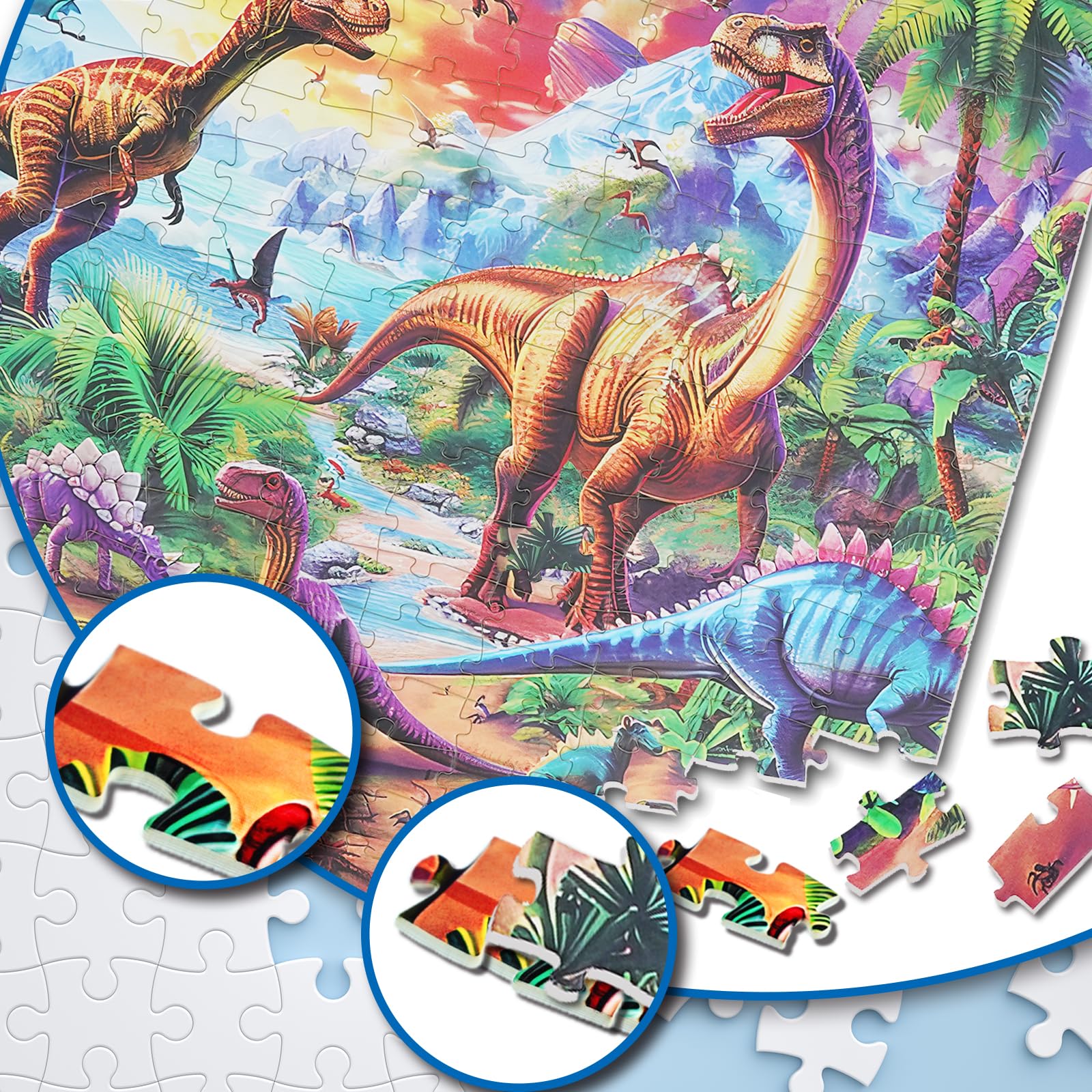 TOCHILD colorful dinosaur scene puzzle showcases vivid prehistoric world