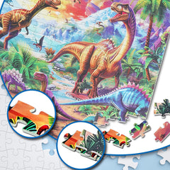 TOCHILD colorful dinosaur scene puzzle showcases vivid prehistoric world