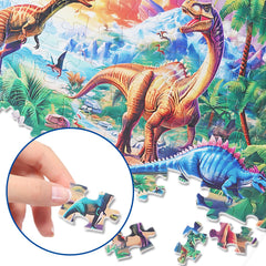 TOCHILD dinosaur puzzle finished size 40x30 cm with clear detail.