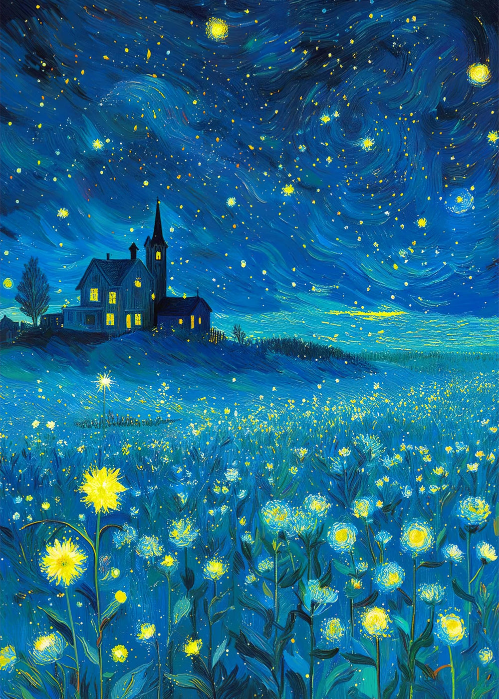 TOCHILD 1000-piece glitter starry sky puzzle with shimmering details for adult relaxation