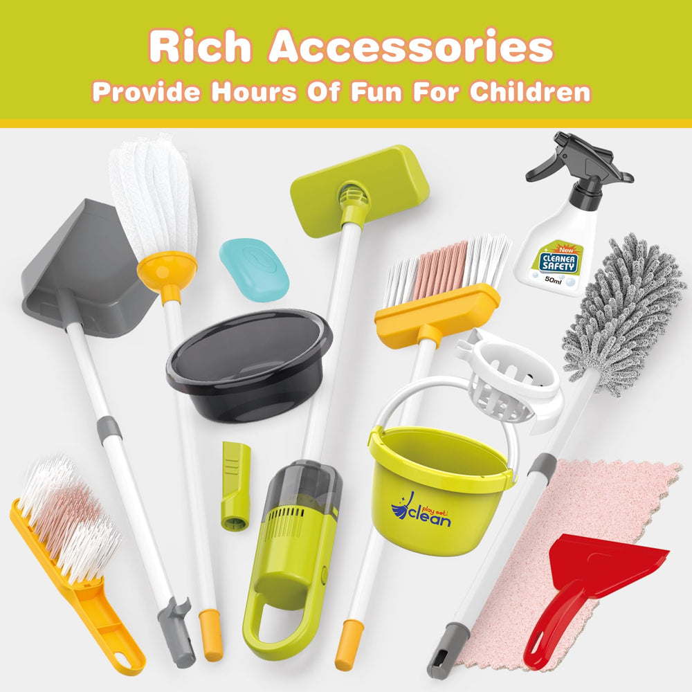 Toddler Cleaning Set with Spray Bottle enables pretend cleaning in playtime routines