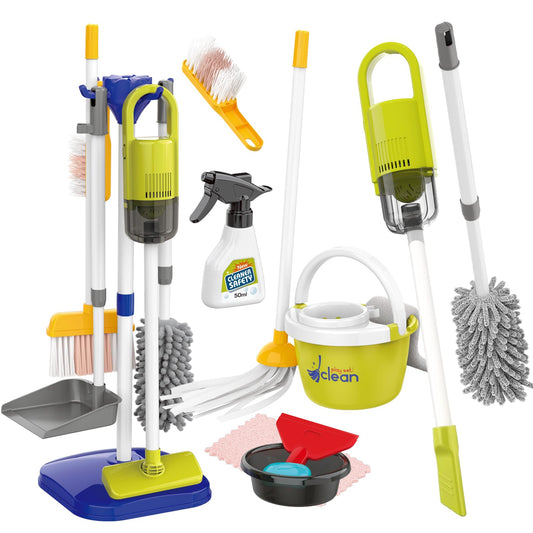 Toddler Cleaning Set with Working Vacuum for immersive pretend cleaning and skill building