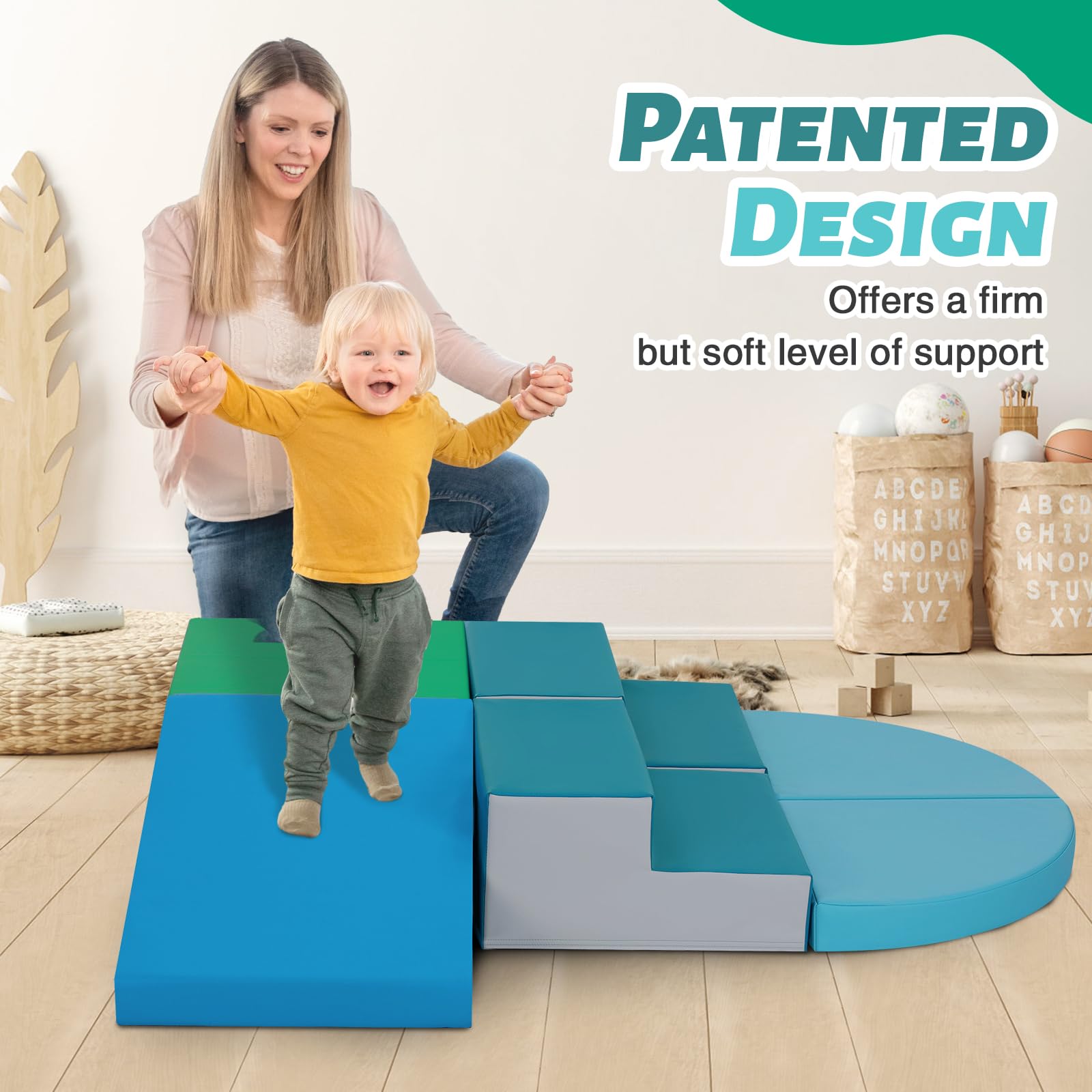 TODIBY dark green stairs blocks provide stable climbing steps for toddlers