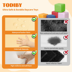 TODIBY foam blocks are toddler-safe, non-toxic, and durable for daily daycare use.