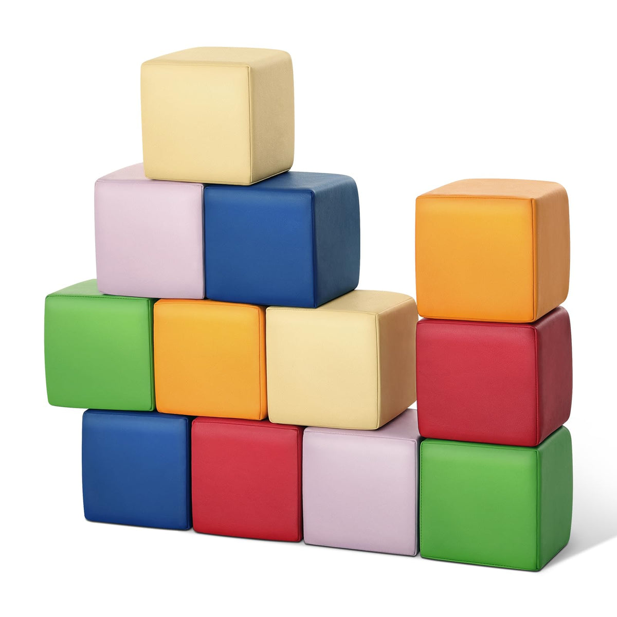 TODIBY foam-building-blocks rainbow piles enhance stacking and color recognition during play.