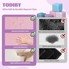TODIBY Montessori-inspired open-play blocks in pastel colors