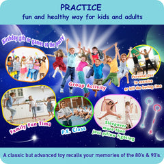 Todos Aman Rocket LED ankle skip with family for active play and coordination