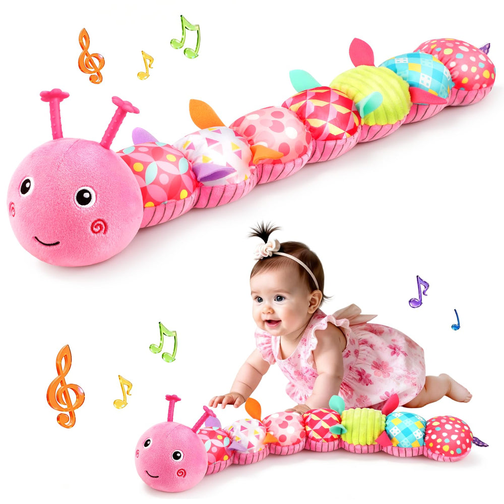 TOHIBEE baby caterpillar head with built-in music for soothing tummy time