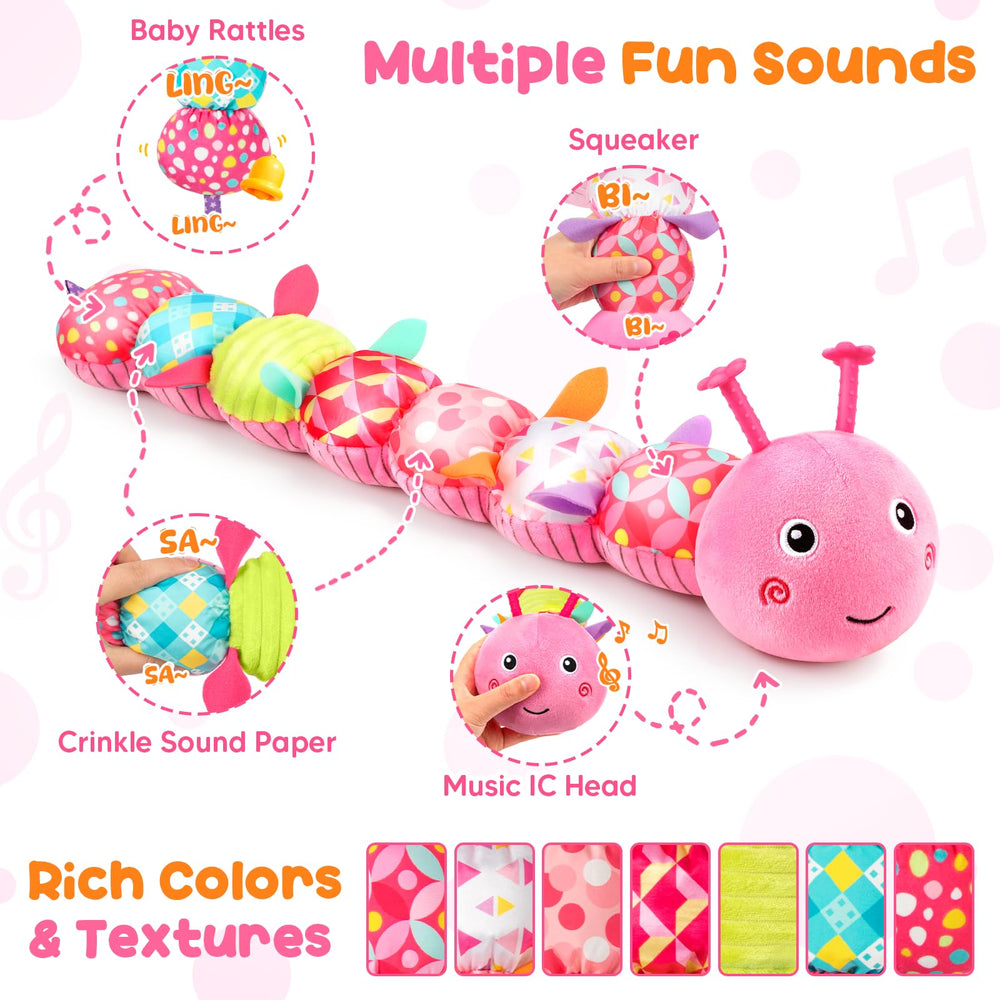 TOHIBEE caterpillar rattle sound captures baby’s attention